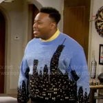 Marty’s city print sweater on The Neighborhood