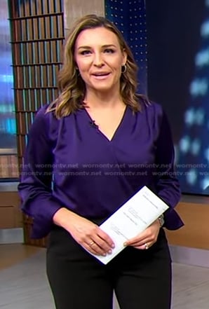 Mary’s purple wrap blouse on Good Morning America