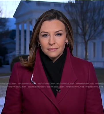 Mary’s purple wrap coat on Good Morning America