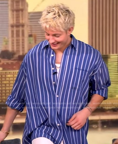 Matt Rife’s blue stripe shirt on The View