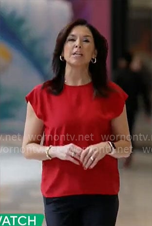 Meg Oliver's red top on CBS Mornings