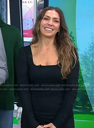 Melissa's black square neck dress on Today
