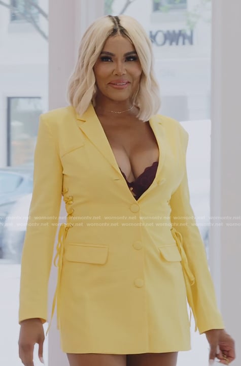 Mia's yellow blazer dress on The Real Housewives of Potomac