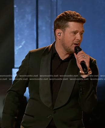 Michael Bublé’s black tuxedo blazer on The Voice