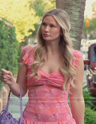 Molly's pink floral print cutout dress on Southern Charm