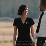 Monica’s black v-neck funeral dress on Yellowstone