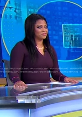 Morgan’s brown knit polo dress on Good Morning America