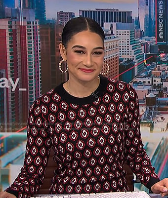 Morgan's black printed knit dress on NBC News Daily