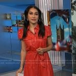 Morgan’s red leather short sleeve shirtdress on NBC News Daily