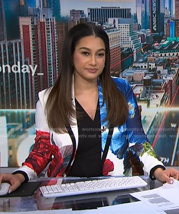 Morgan’s white floral blazer on NBC News Daily