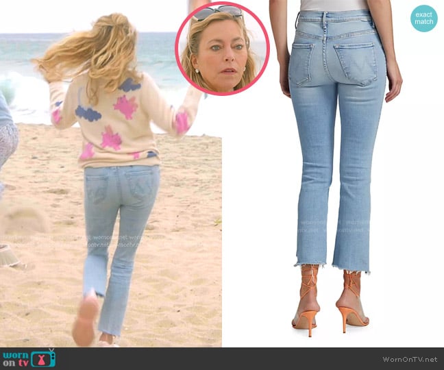 Mother The Insider Frayed Ankle Jeans worn by Sutton Stracke on The Real Housewives of Beverly Hills