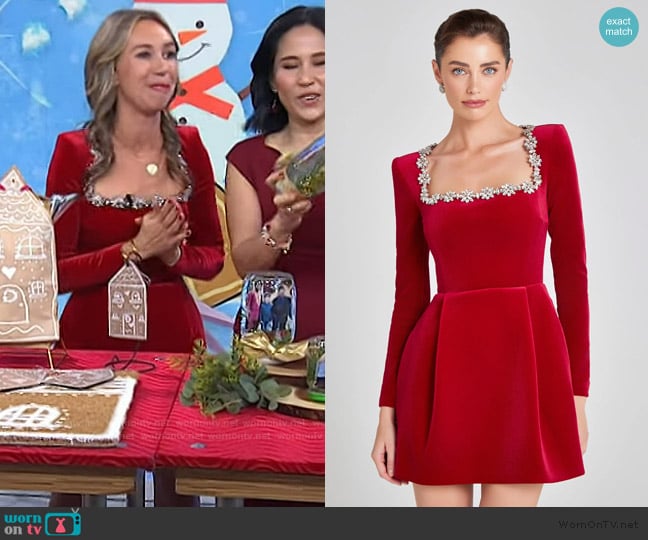 Nadine Merabi Kimberly Red Dress worn by Shannon Doherty on Today