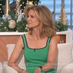 Natalie’s green midi dress with contrasting trims on The Talk