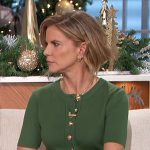 Natalie’s green dress with gold buttons on The Talk