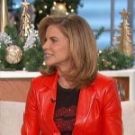 Natalie’s red leather suit and lips top on The Talk