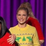 Natalie’s yellow Christmas sweater on The Talk