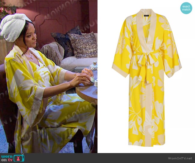 Lani’s yellow print robe on Days of our Lives