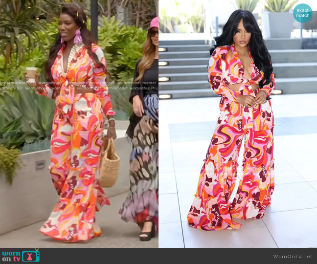 Nichole Lynel Summer Fling Pant Set worn by Bozoma Saint John on The Real Housewives of Beverly Hills