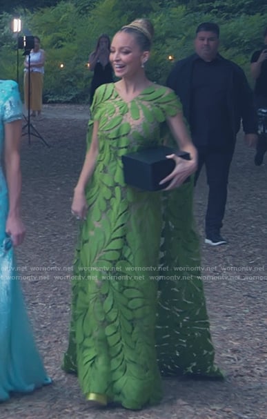 Nicole's leaf sheer caftan dress on Paris and Nicole The Encore