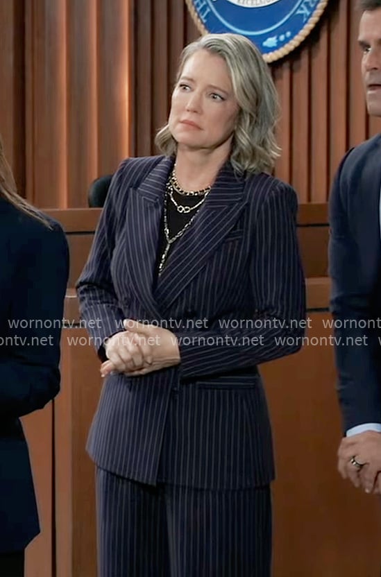 Nina's pinstripe blazer on General Hospital
