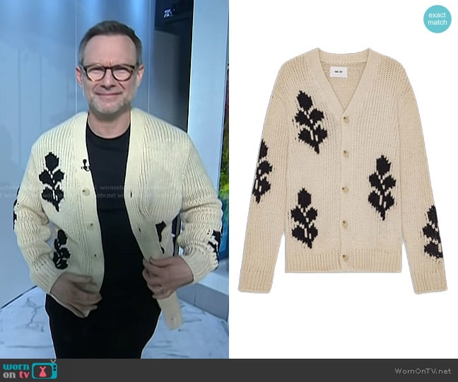 NN07 Mika Cardigan 6620 in Ecru worn by Christian Slater on Today