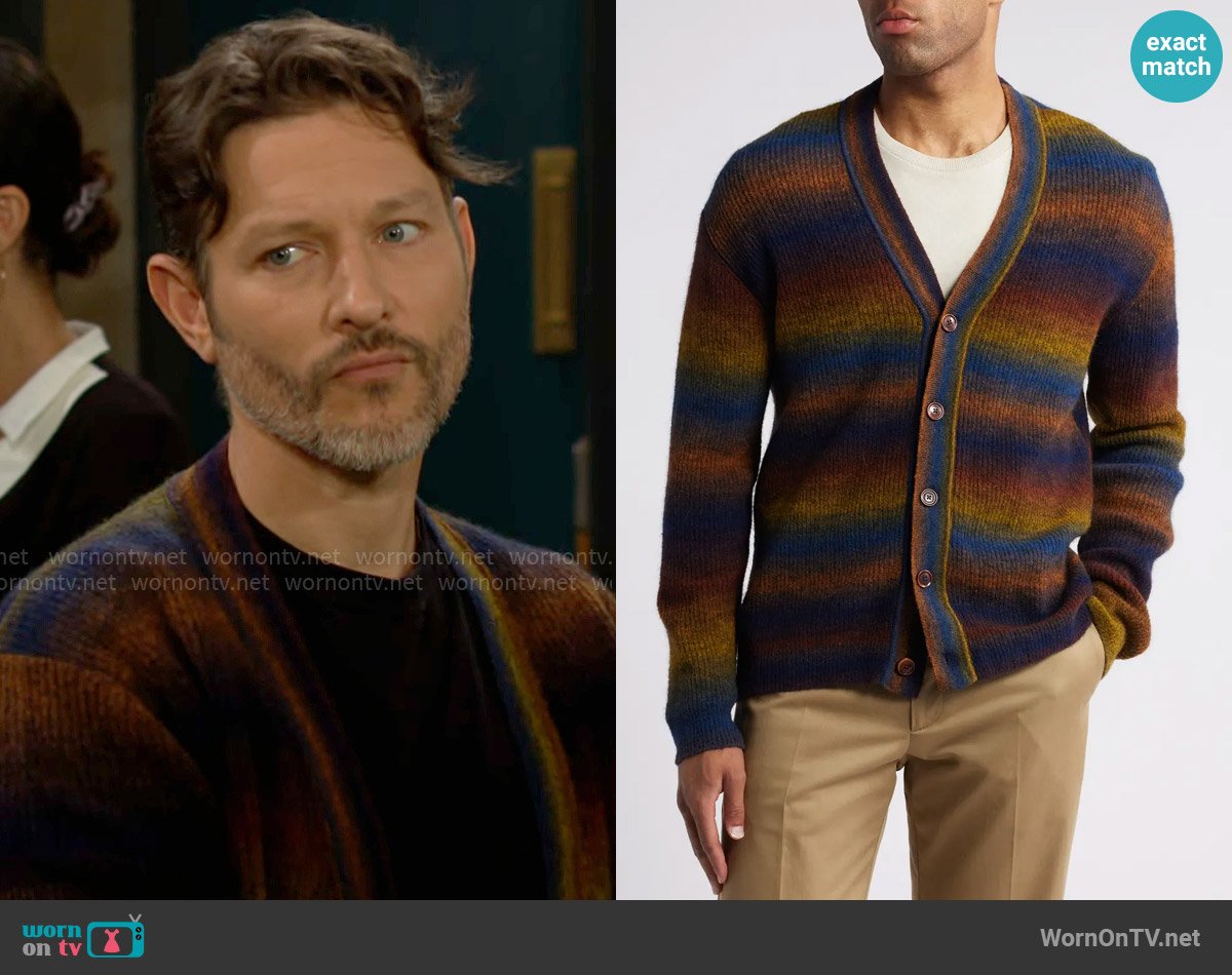 NN07 Viggo Cardigan worn by Daniel Romalotti (Michael Graziadei) on The Young and the Restless