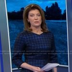 Norah’s blue houndsooth dress on CBS Evening News