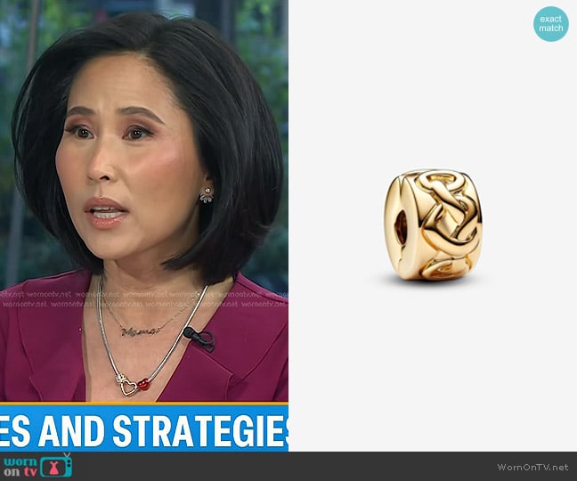 Pandora Knotted Hearts Clip Charm worn by Vicky Nguyen on Today