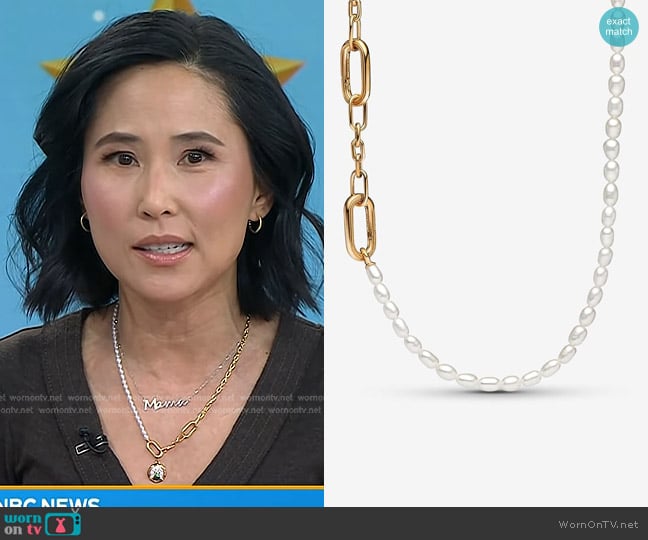 Pandora ME Slim Treated Freshwater Cultured Pearl Necklace worn by Vicky Nguyen on Today