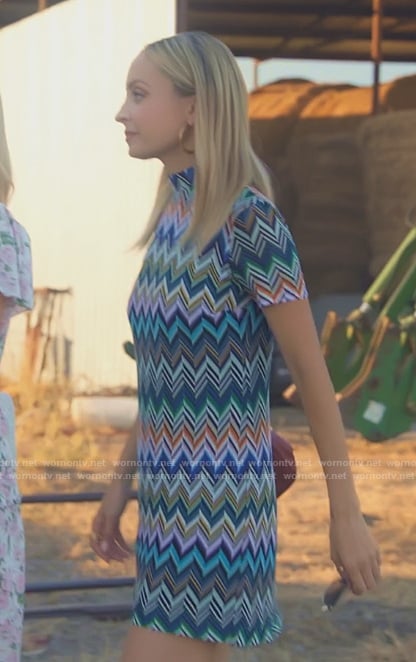 Nicole's chevron stripe mini dress on Paris and Nicole The Encore