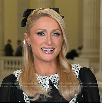 Paris Hilton’s black embellished dress on Good Morning America