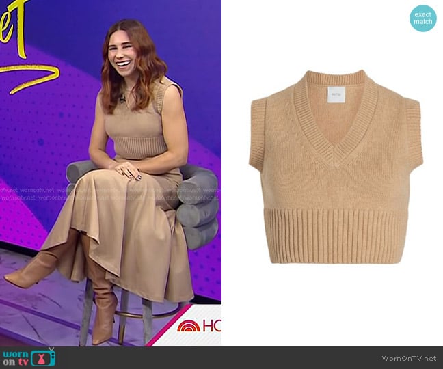 Patou Wool-cashmere Cropped Vest worn by Zosia Mamet on Today