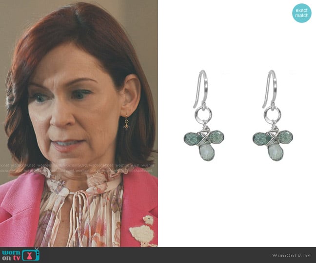 Peggy Li Tiny Gemstone Circlet Earrings II worn by Elsbeth Tascioni (Carrie Preston) on Elsbeth