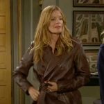 Phyllis’s brown leather trench coat on The Young and the Restless