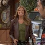 Phyllis’s brown leather trench coat on The Young and the Restless