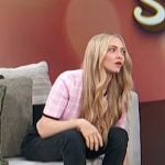 Amanda Seyfried’s pink check top on Access Hollywood