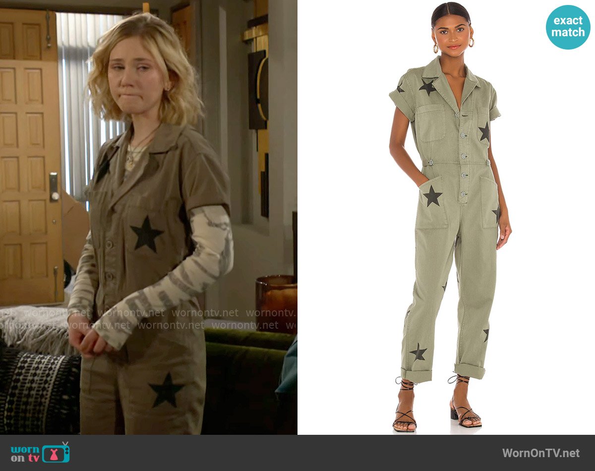 Pistola Grover Jumpsuit in Royal Honor worn by Lucy Romalotti (Lily Brooks O’ Briant) on The Young and the Restless