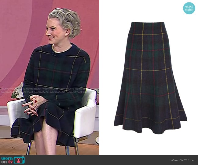 Polo Ralph Lauren Plaid Midi Skirt worn by Clea Shearer on Today