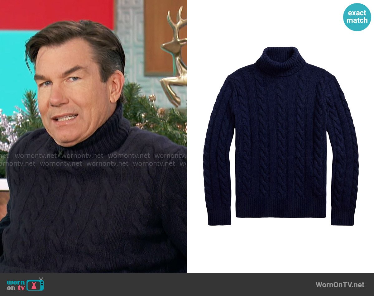 Polo Ralph Lauren Wool-Cashmere Turtleneck Sweater worn by Jerry O'Connell on The Talk