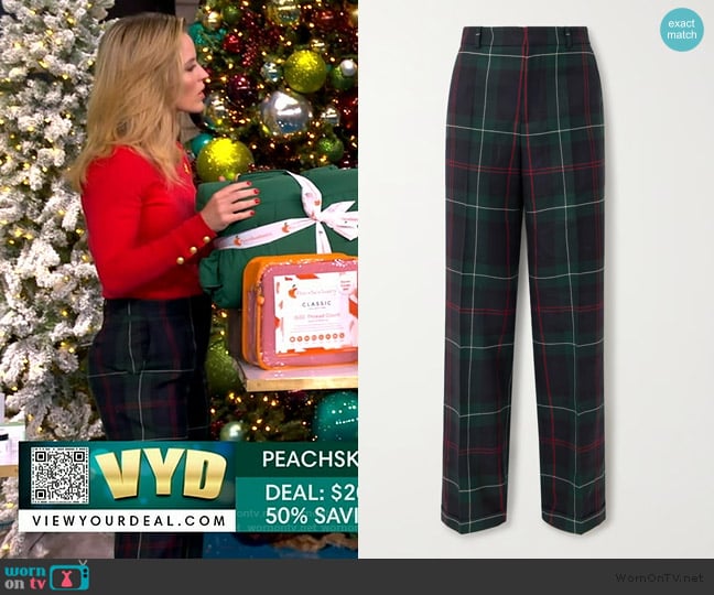 Ralph Lauren Wool Plaid Relaxed Pants worn by Sara Haines on The View