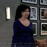 Portia’s purple v-neck sweater dress on General Hospital