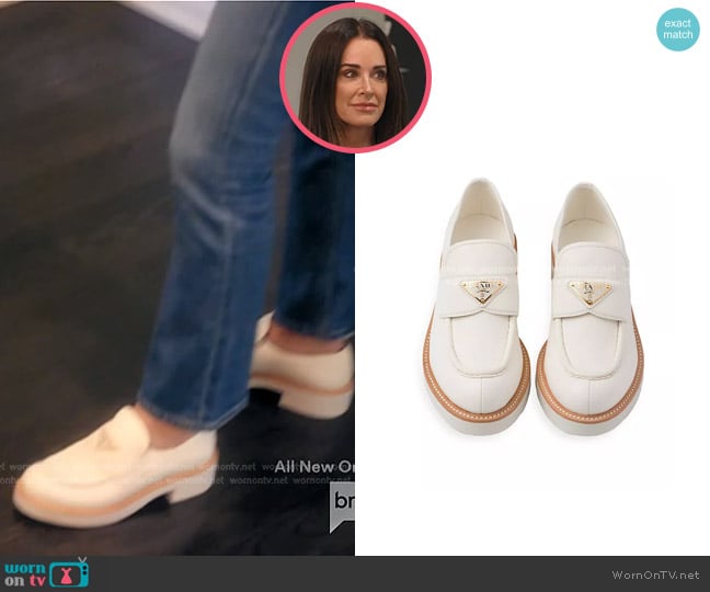 Prada Leather Loafers worn by Kyle Richards on The Real Housewives of Beverly Hills