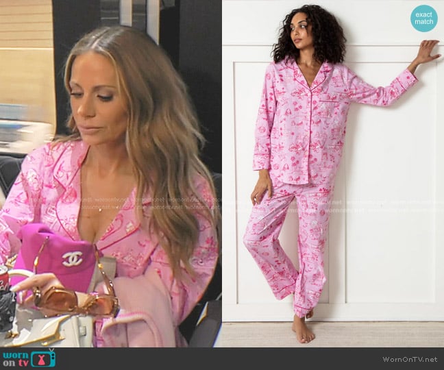 Print Fresh x Sean Taylor Girls' Trip Toile Long PJ Set worn by Dorit Kemsley on The Real Housewives of Beverly Hills