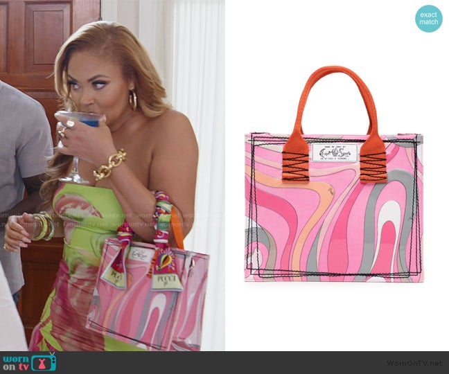 Pucci Small Marmo-print tote bag worn by Gizelle Bryant on The Real Housewives of Potomac