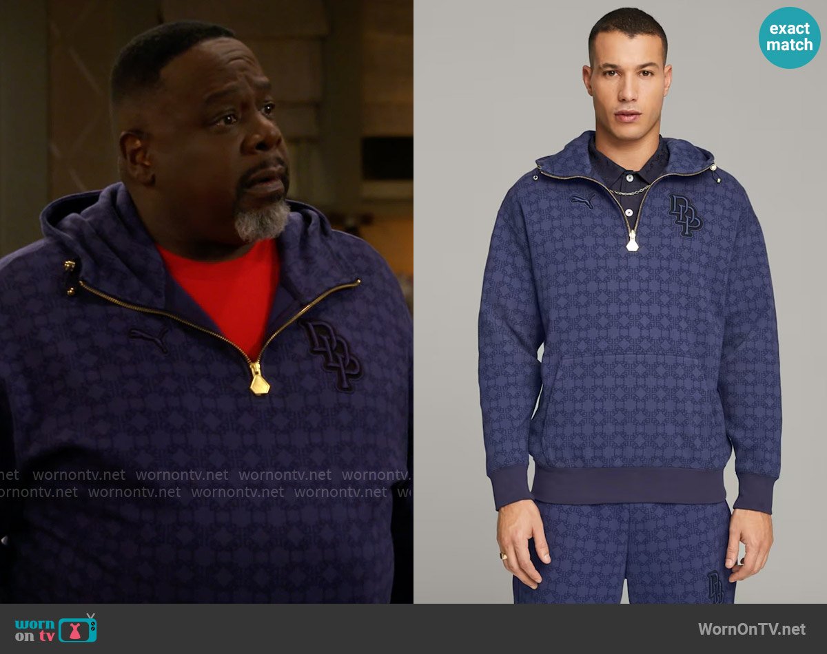 Puma x Dapper Dan Monogram Hoodie worn by Calvin (Cedric The Entertainer) on The Neighborhood