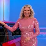 Rachel’s pink sequin mini dress on The Price is Right