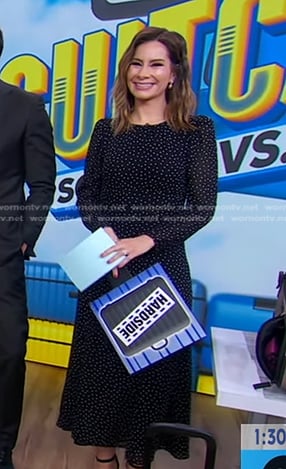 Rebecca's black polka dot dress on Good Morning America