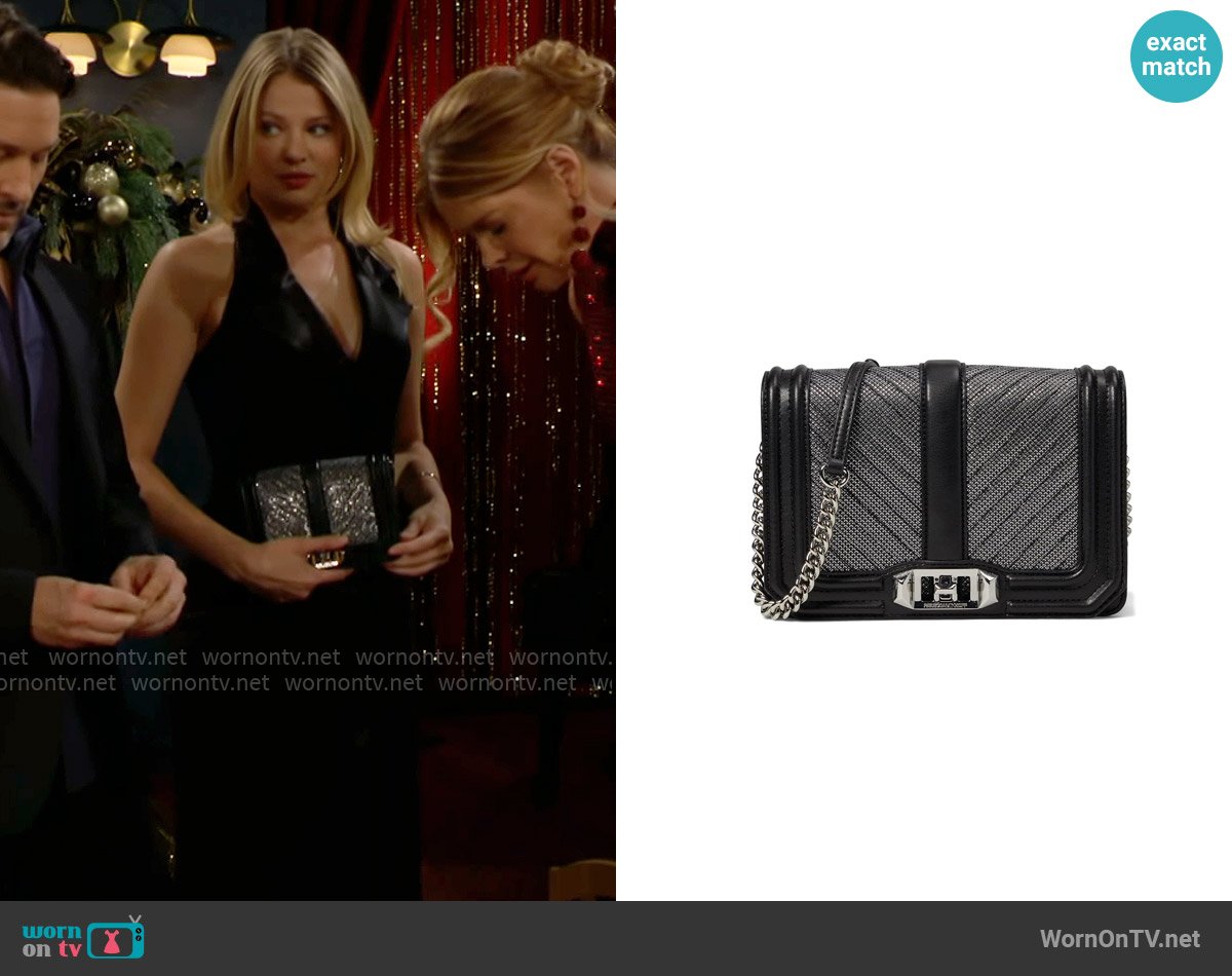 Rebecca Minkoff Chevron Quilted Small Love Crossbody worn by Summer Newman (Allison Lanier) on The Young and the Restless