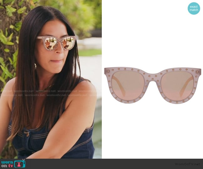 Rebecca Minkoff Pink Round Sunglasses worn by Rebecca Minkoff on The Real Housewives of New York City