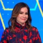 Rebecca’s navy and red floral turtleneck dress on Good Morning America